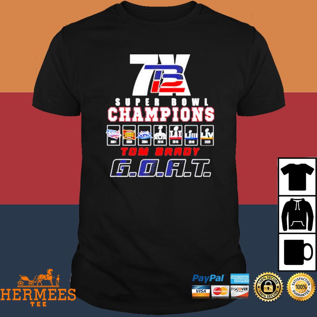 Tom Brady Goat 7x Super Bowl Champion Shirt, hoodie, sweater, long