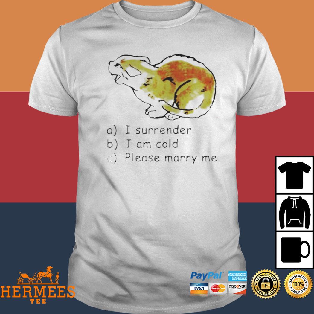 Cat I Surrender I Am Cold Please Marry Me Shirt Ladies Shirt Hoodie And Tank Top