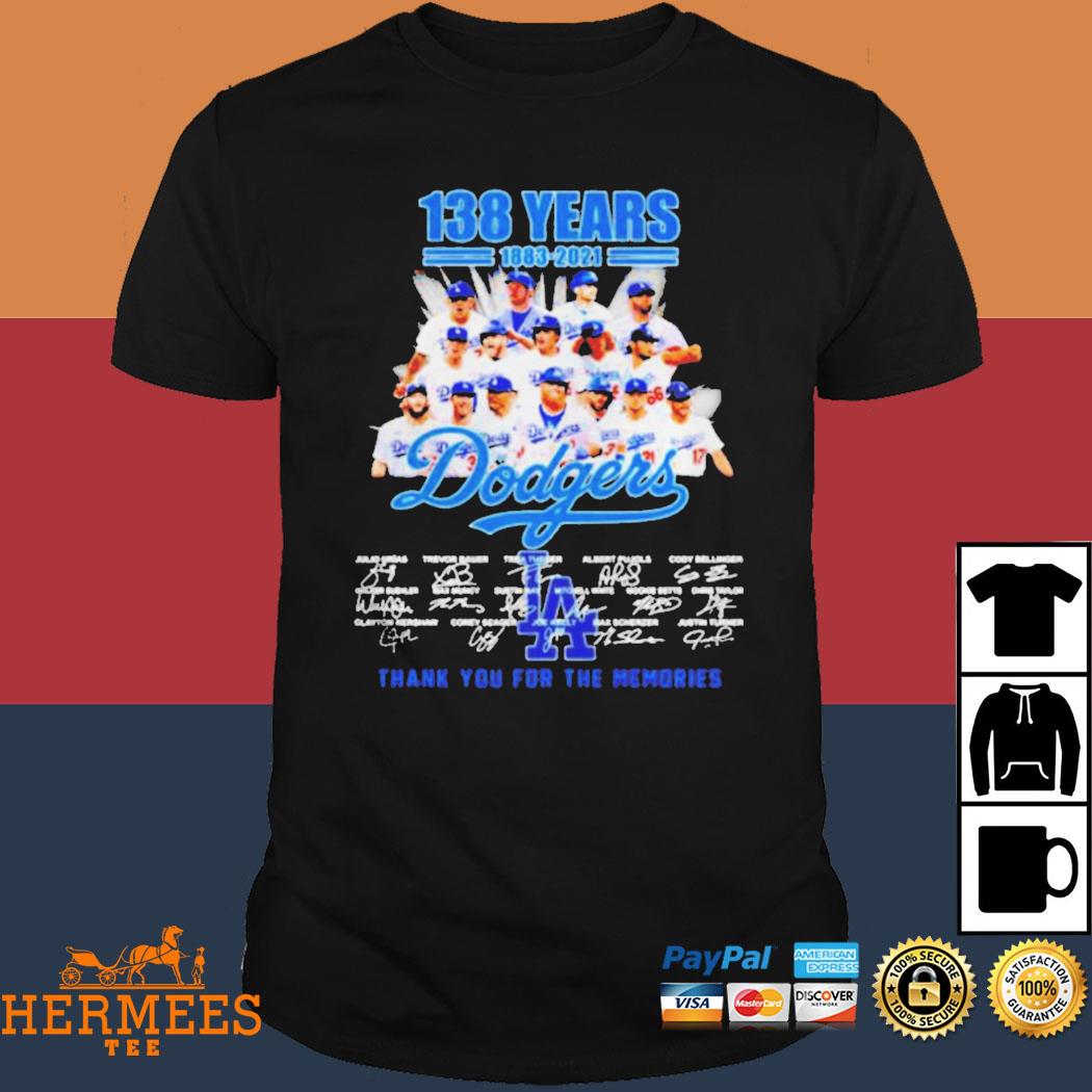 135 Years Of LA Dodgers 1883-2018 Thank You For The Memories T-Shirt -  TeeNavi