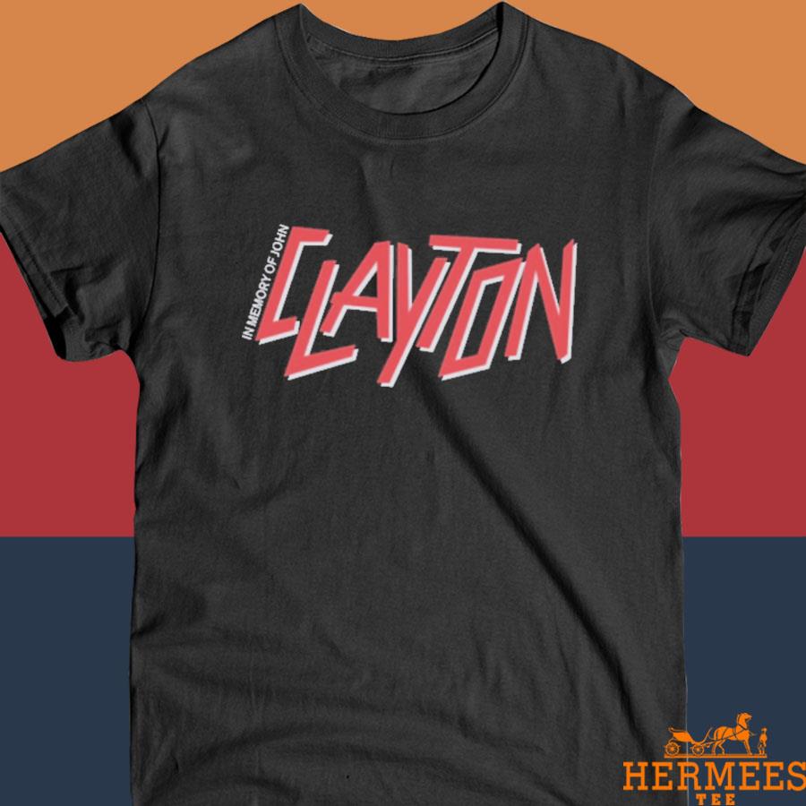 in Memory of John Clayton T-Shirt from Homage. | Officially Licensed Vintage NFL Apparel from Homage Pro Shop.