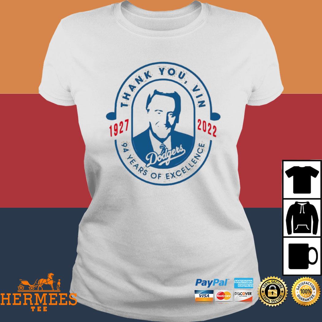 Los Angeles Dodgers LA Thank You Vin Scully 94 Years Of Excellence Shirt,  hoodie, sweater, long sleeve and tank top