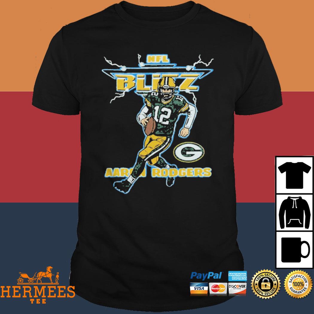 Aaron Rodgers NFL Blitz Green Bay Packers lighting Retro T Shirt - Bring  Your Ideas, Thoughts And Imaginations Into Reality Today