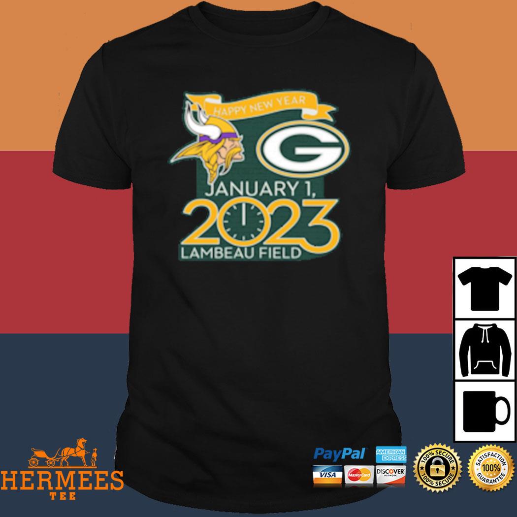 Packers Vs Vikings Jan 1 Match-Up happy new year gameday vs January 1st  2023 lambeau filed shirt - Ironmantee Premium ™ LLC