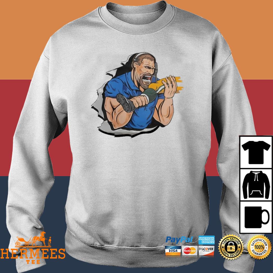 Dan Campbell Biting Kneecaps Shirt - NVDTeeshirt