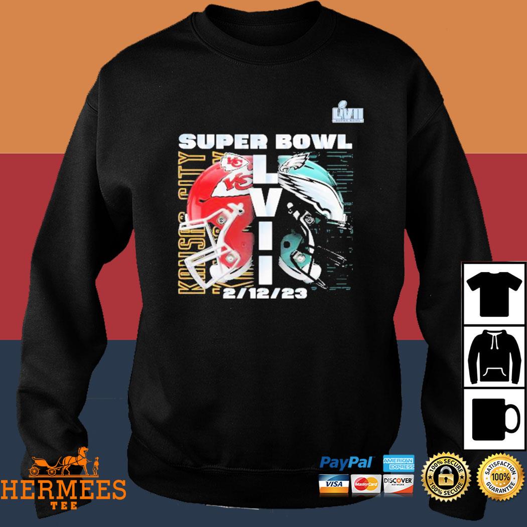Kansas city Chiefs vs philadelphia eagles super bowl lvii matchup helmet  decals shirt, hoodie, sweater, long sleeve and tank top
