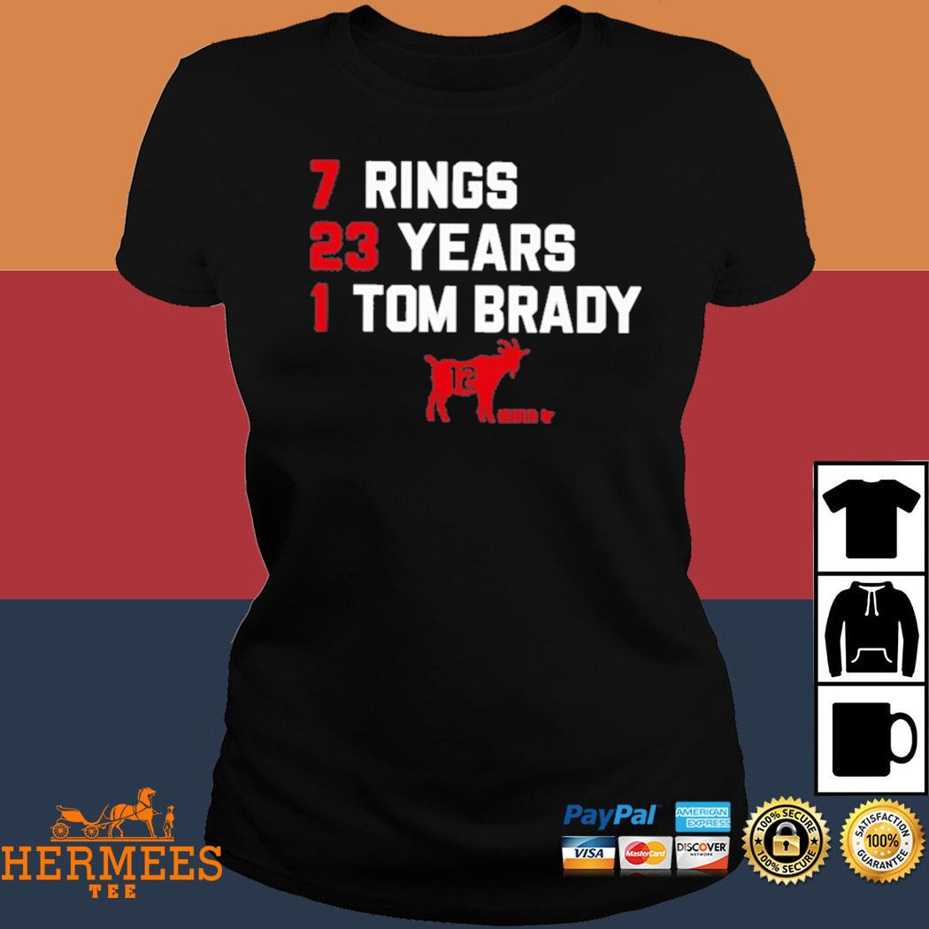 Tampa Bay Buccaneers 7 rings 23 years 1 tom brady shirt, hoodie, longsleeve  tee, sweater