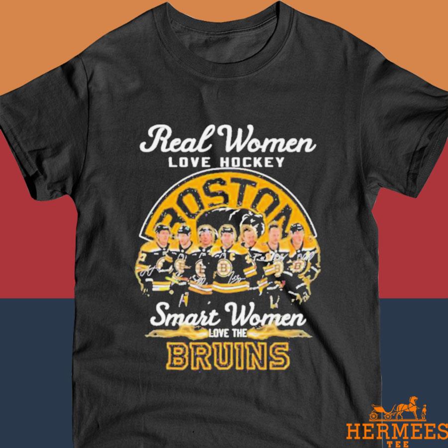 Official 2023 Real Women Love Ice Hockey Smart Women Love The Boston Bruins Signatures Shirt