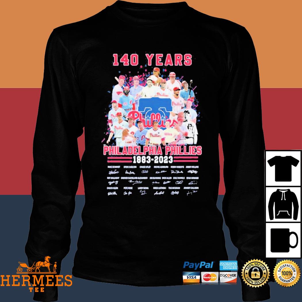 140 Years Of Philadelphia Phillies Baseball Team 1883-2023 Signatures Shirt