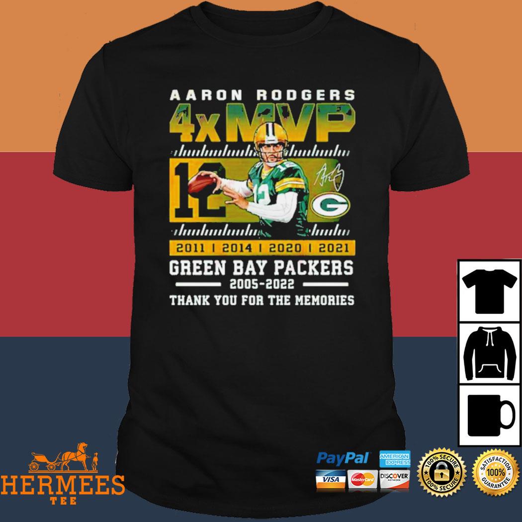 Official Aaron Rodgers 4xMVP Green Bay Packers 2005 – 2022 Thank You For  The Memories T-Shirt, hoodie, sweater, long sleeve and tank top