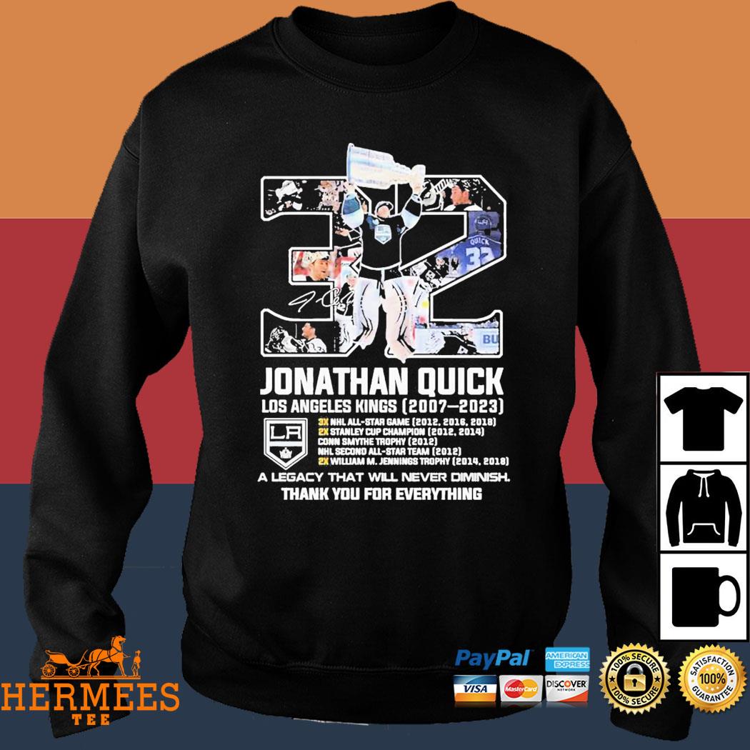 Jonathan Quick Los Angeles Kings 2007-2023 Thank You For The Memories  Signatures Shirt - Shibtee Clothing