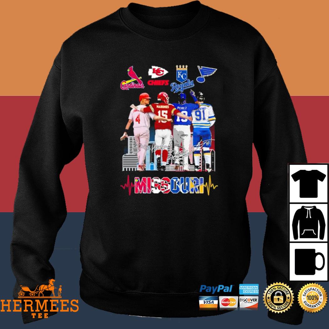 Official MissourI teams sport yadier molina salvador perez patrick mahome  signature signature T-shirt, hoodie, tank top, sweater and long sleeve t- shirt