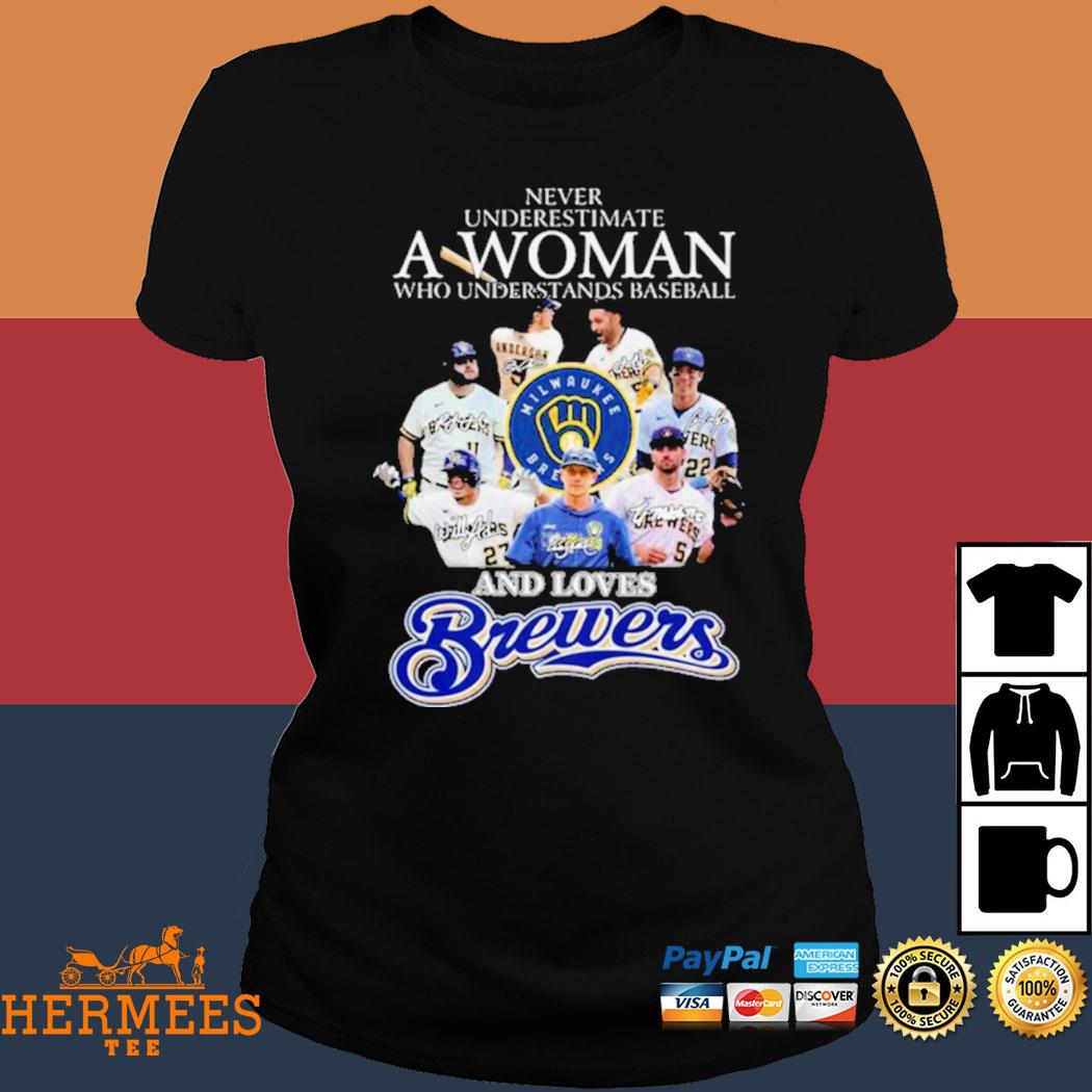 Official just a woman who loves her Brewers signatures shirt, hoodie,  longsleeve, sweatshirt, v-neck tee