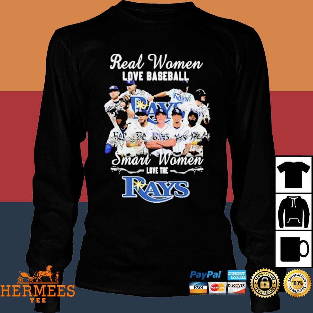 Tampa Bay Rays real women love baseball smart women love the Tampa Bay Rays  signatures 2023 shirt, hoodie, sweater, long sleeve and tank top