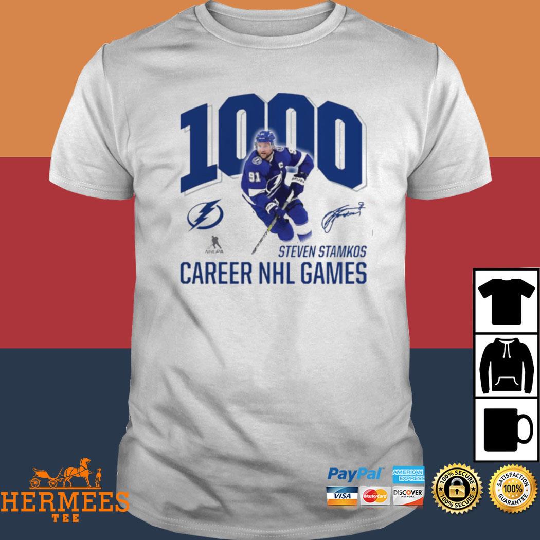 Official steven Stamkos Tampa Bay Lightning 1,000 Career Games 2023  signature T-Shirt, hoodie, sweater, long sleeve and tank top