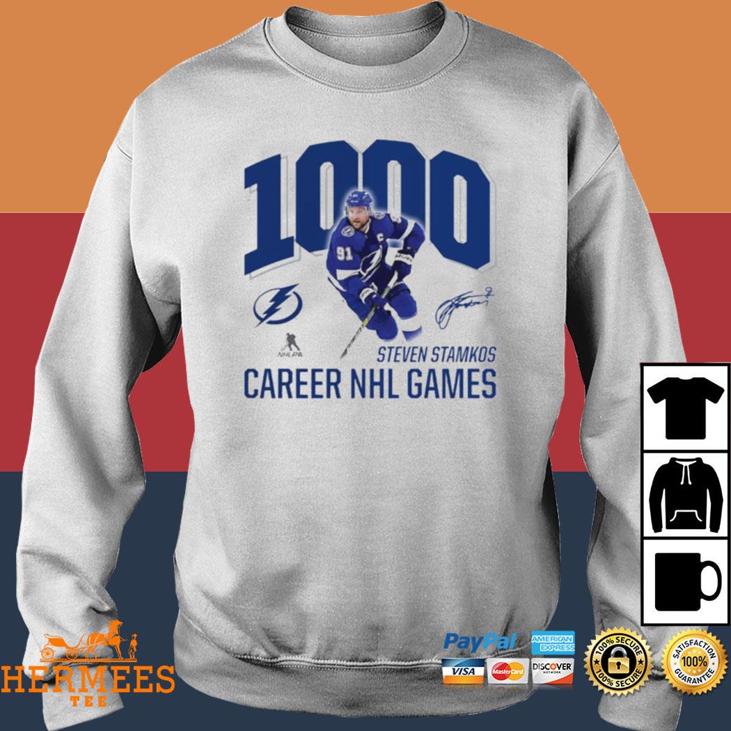 Steven Stamkos Tampa Bay Lightning 1,000 Career Games 2023 signature T-Shirt,  hoodie, sweater, long sleeve and tank top