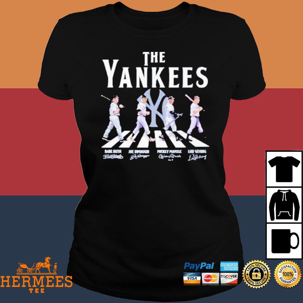 The Yankees Abbey Road Babe Ruth Joe Dimaggio Mickey Mantle And Lou Gehrig  Signatures Shirt