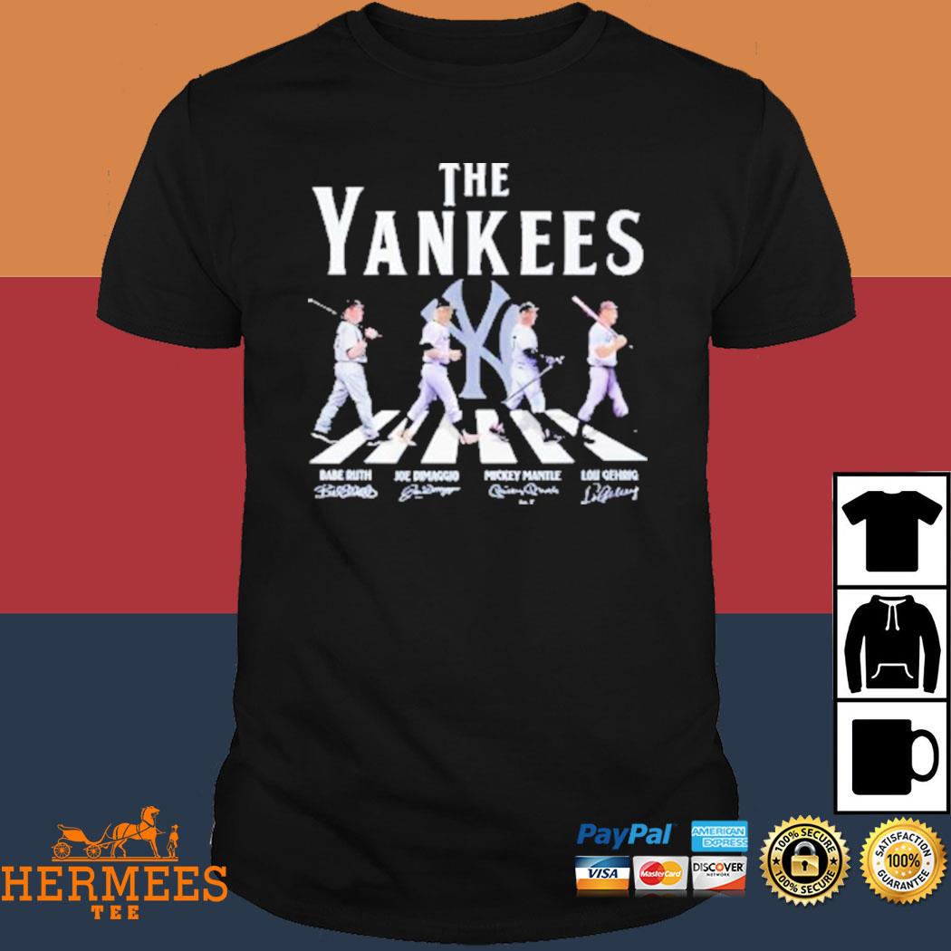 The Yankees Abbey Road Babe Ruth Joe Dimaggio Mickey Mantle And Lou Gehrig  Signatures Shirt