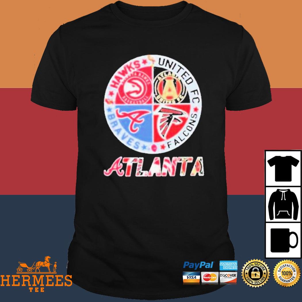 Official Logo Atlanta Braves Atlanta Falcons Atlanta Hawks Atlanta United  Fc Logo 2023 shirt, hoodie, sweater, long sleeve and tank top