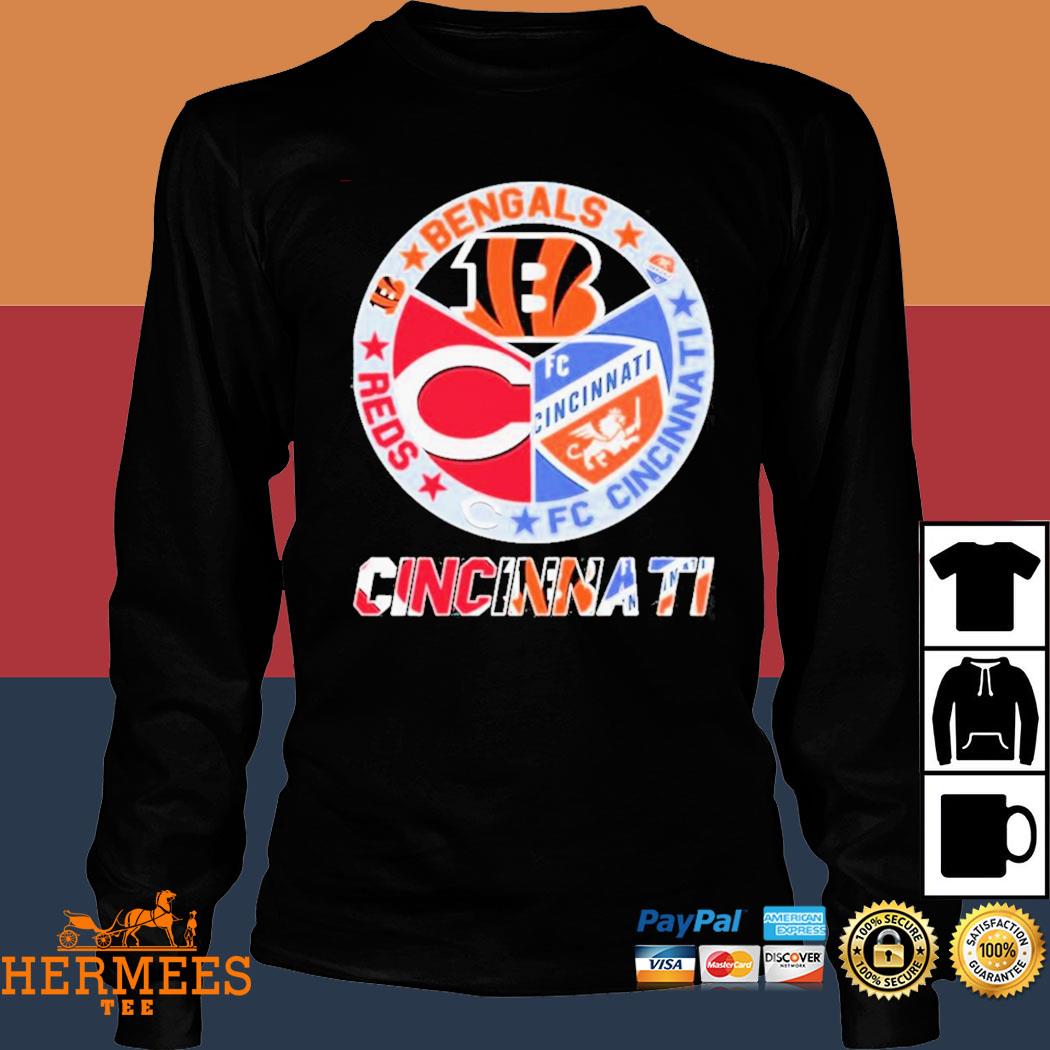 Cincinnati Circle Logo Sport Teams Bengals Reds Unisex Tshirt