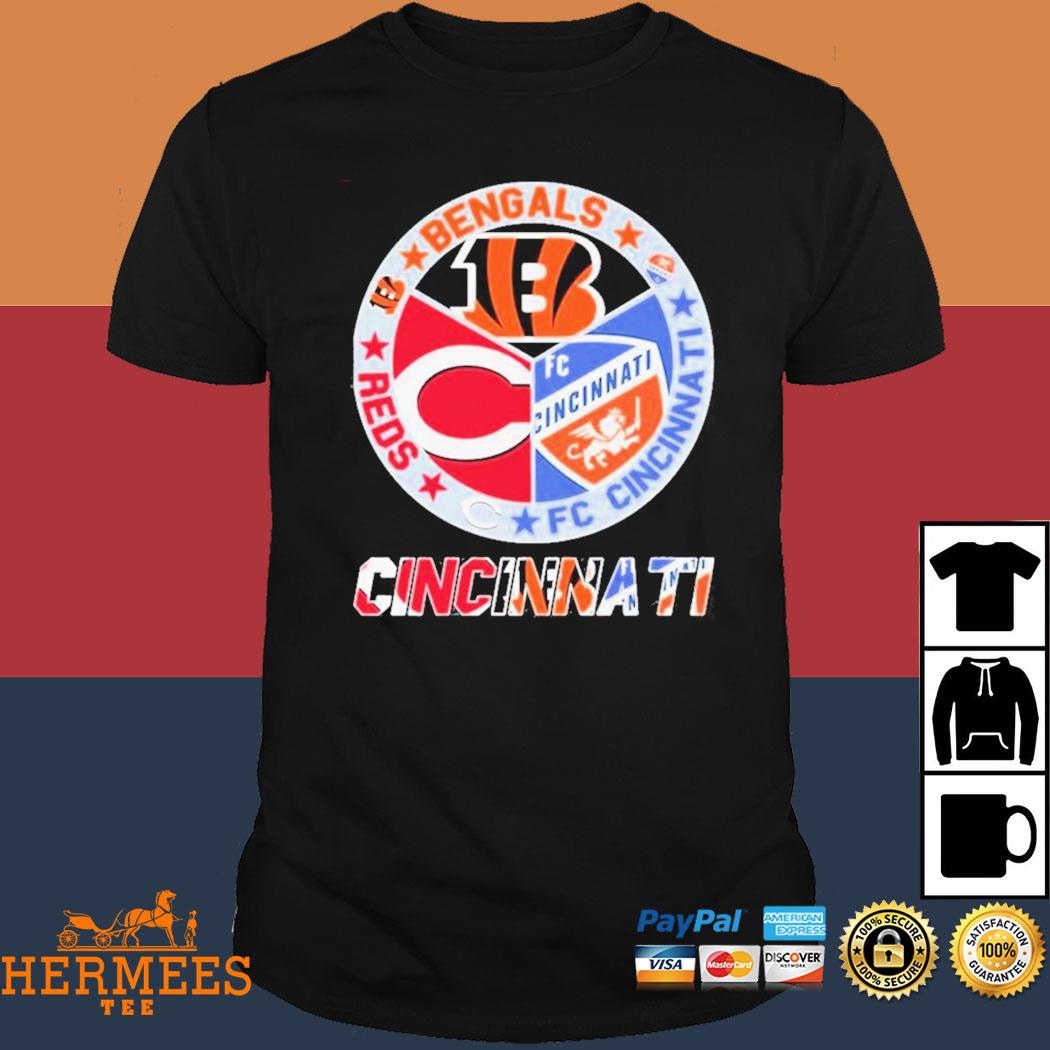 Cincinnati Circle Logo Sport Teams Bengals Reds Unisex Tshirt