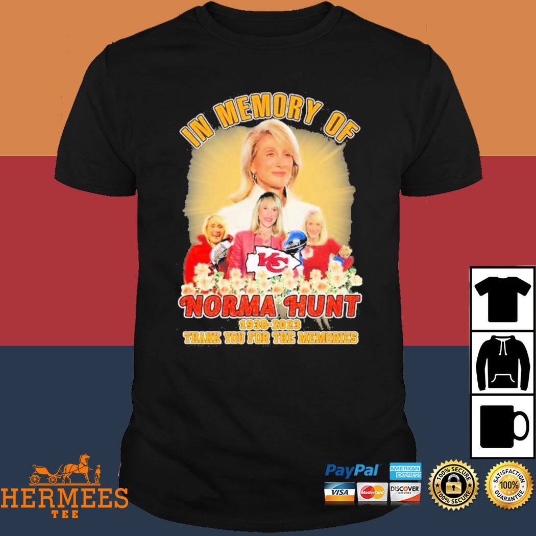 In memory of Norma Hunt Kansas City Chiefs women's 1938 2023 shirt, hoodie,  sweater, long sleeve and tank top