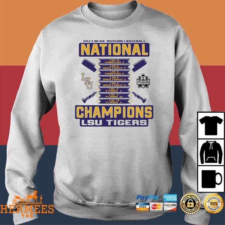 Eletees LSU Tigers NCAA Men's Baseball College World Series Champions Schedule Shirt