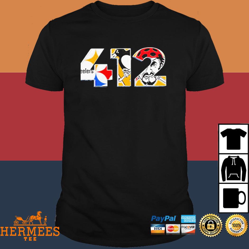 Official Logo Pittsburgh Steelers Penguins and Pirates 412 shirt