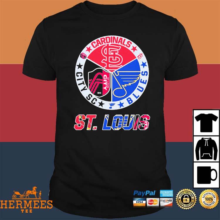 Official 2023 St Louis Sports Teams Shirt Cardinals Blues And City