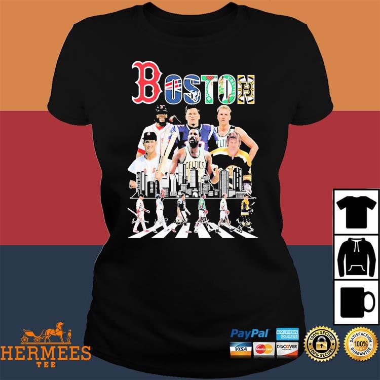 Boston Sports Abbey Road Teams Players Signatures T-shirt Hoodie