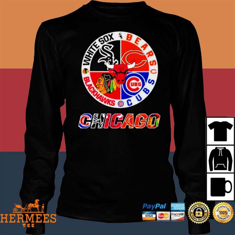 Official Logo Chicago bears chicago bulls chicago blackhawks and Chicago  Cubs shirt, hoodie, sweater, long sleeve and tank top