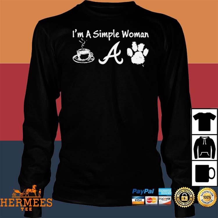 I'm A Simple Woman Coffee Dog And Atlanta Braves Shirt, hoodie, sweater,  long sleeve and tank top