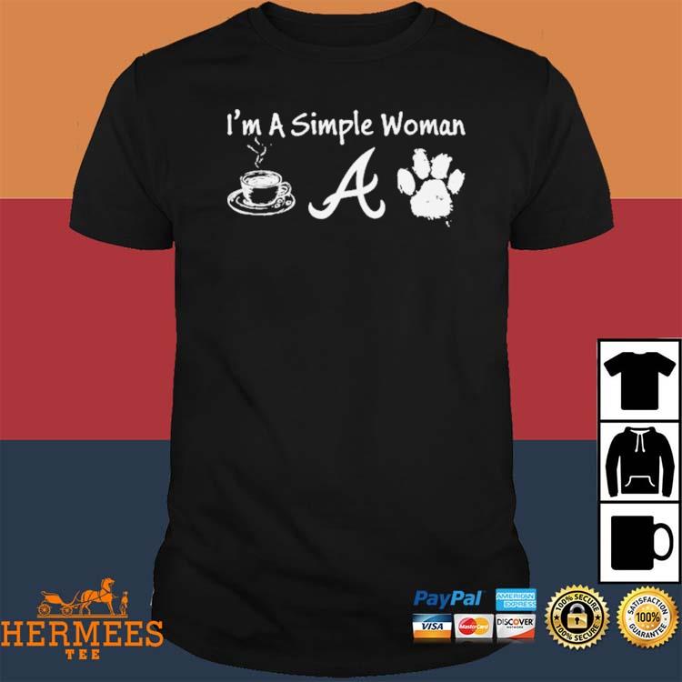Official i'm A Simple Woman Coffee Dog And Atlanta Braves Shirt