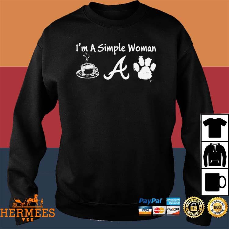 I'm a simple woman coffee Atlanta Braves paw dog shirt, hoodie