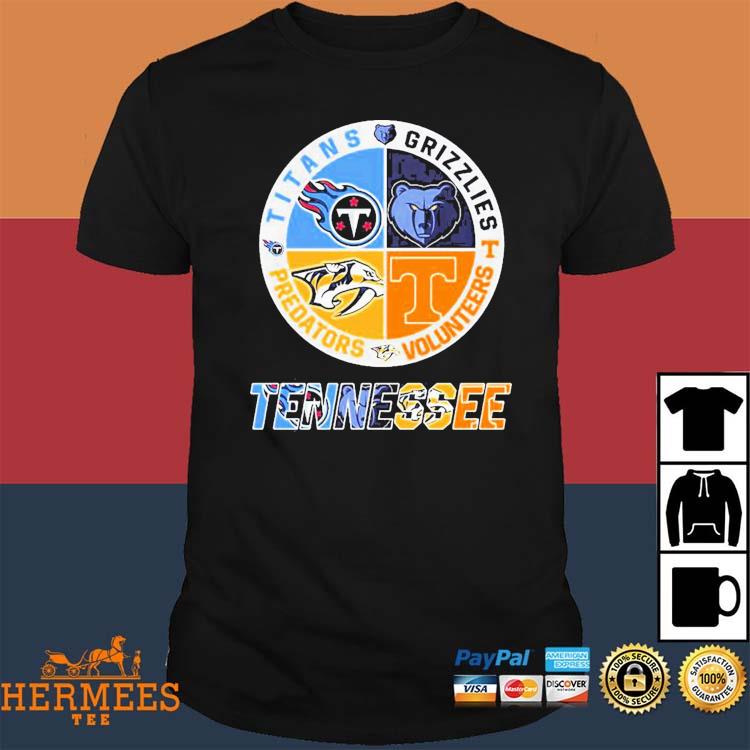 Official tennessee Sports Teams Shirt Titans Grizzlies Volunteers And  Predators,tank top, v-neck for men and women