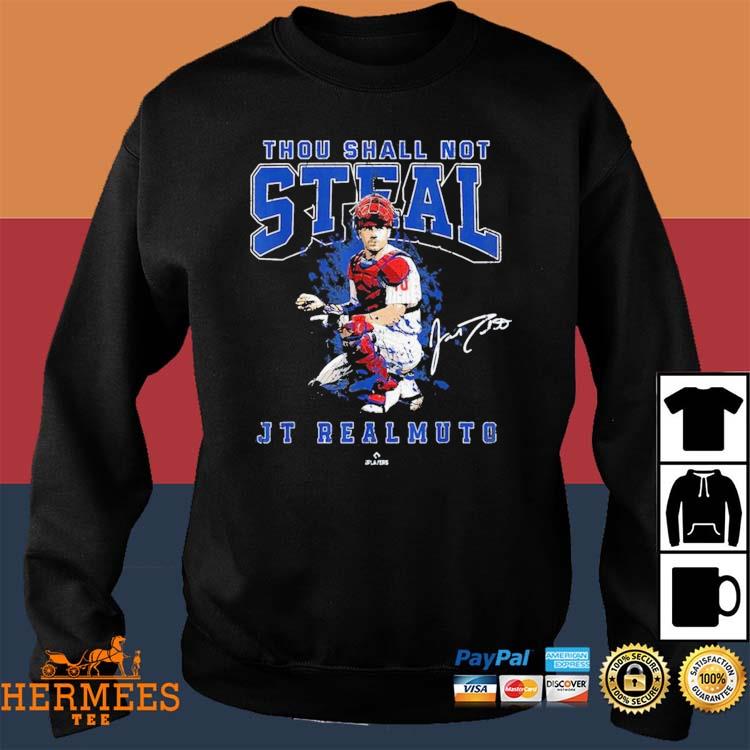  Thou Shall Not Steal JT Realmuto Philadelphia MLBPA T-Shirt :  Clothing, Shoes & Jewelry