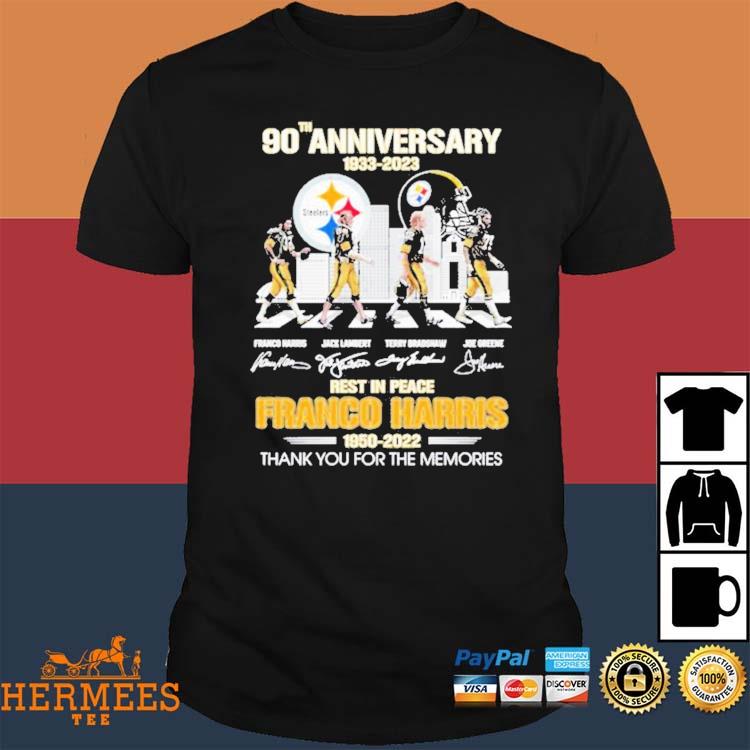 Official pittsburgh Steelers 90th Anniversary 1933-2023 Thank You For The  Memories Shirt, hoodie, sweater, long sleeve and tank top