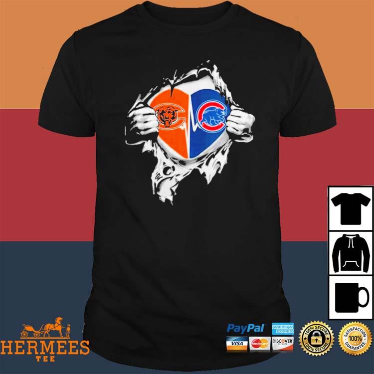 Chicago Bears inside my heart Chicago Cubs shirt, hoodie, sweater,  ladies-tee and tank top