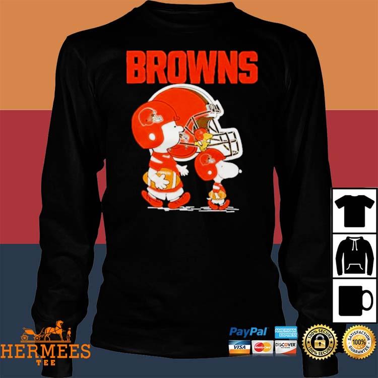 Peanuts Charlie Brown Snoopy Woodstock cartoon Cleveland Browns football  logo gift shirt, hoodie, sweater, long sleeve and tank top