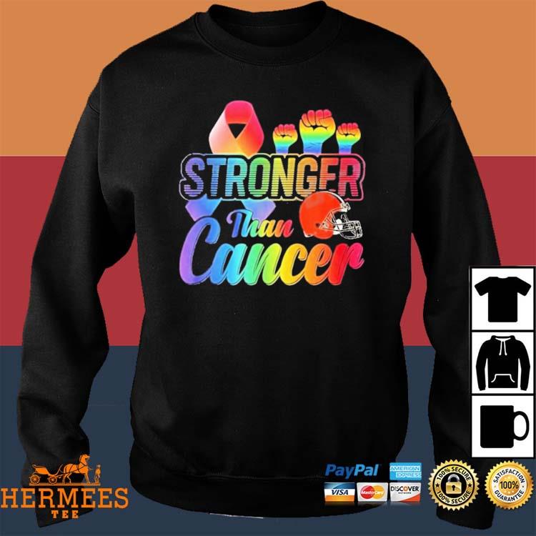 Awesome cleveland Browns stronger than cancer shirt, hoodie