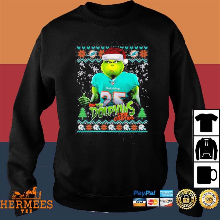 Official Number 25 How The Miami Dolphins Stole Christmas Shirt, hoodie,  sweater, long sleeve and tank top