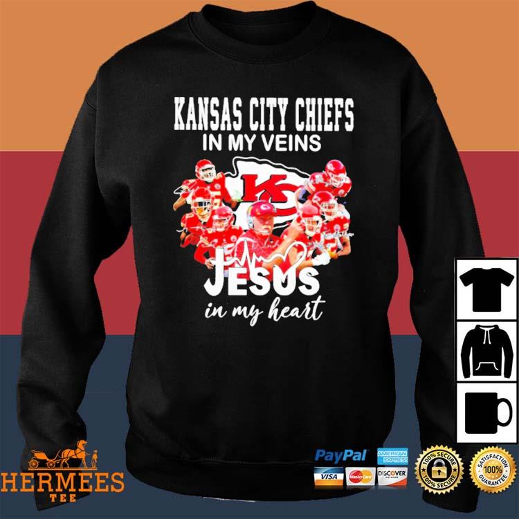 Chiefs in my veins jesus in my heart Kansas City Chiefs tshirt