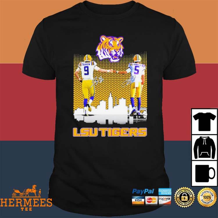 Lsu tigers Joe burrow jayden daniels city signatures Shirt - Limotees