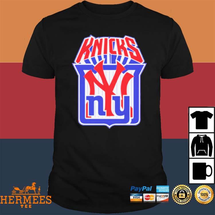 New York Yankees Giants Knicks MASH UP Logo T-shirt 6 Sizes S-3XL!!