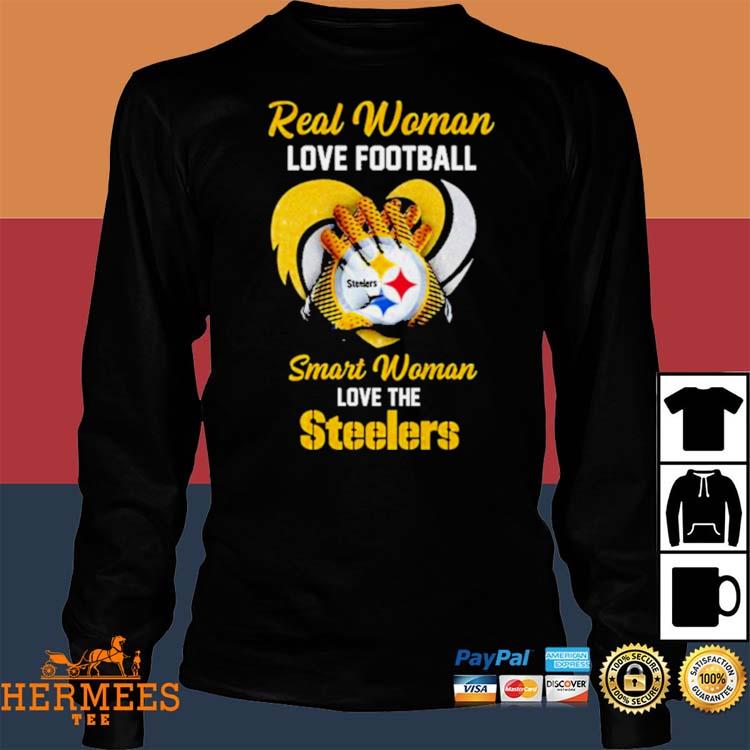 Real Women Love Football Smart Women Love The Steelers Diamond Heart 2023  Shirt