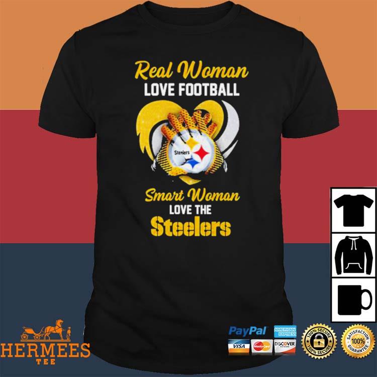 Real Women Love Football Smart Women Love The Steelers Diamond Heart 2023  Shirt