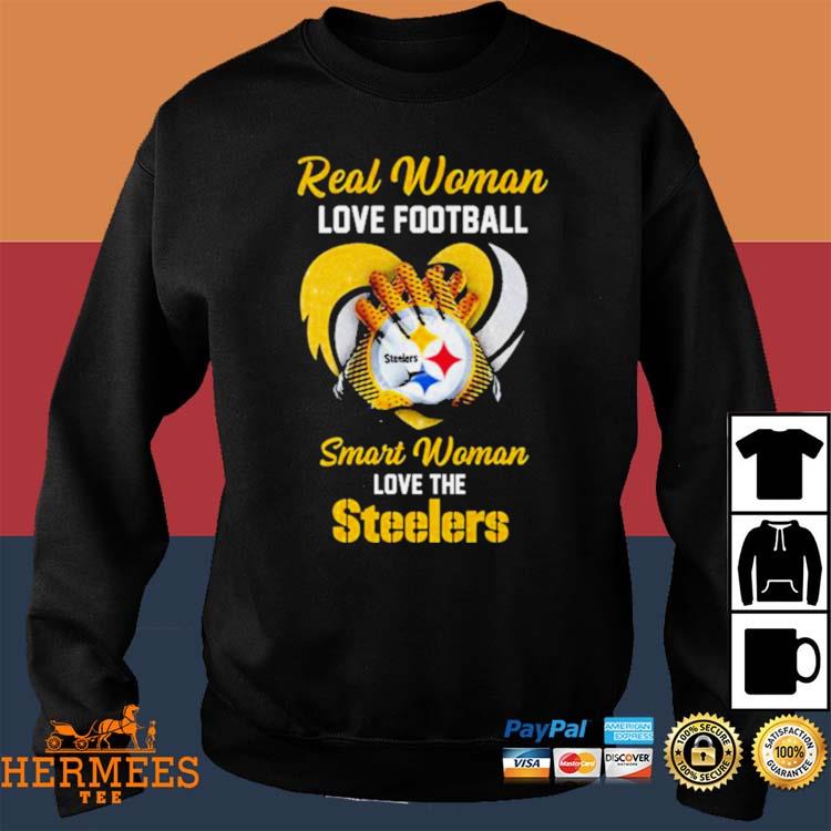 Real Women Love Football Smart Women Love The Steelers Diamond Heart 2023  Shirt