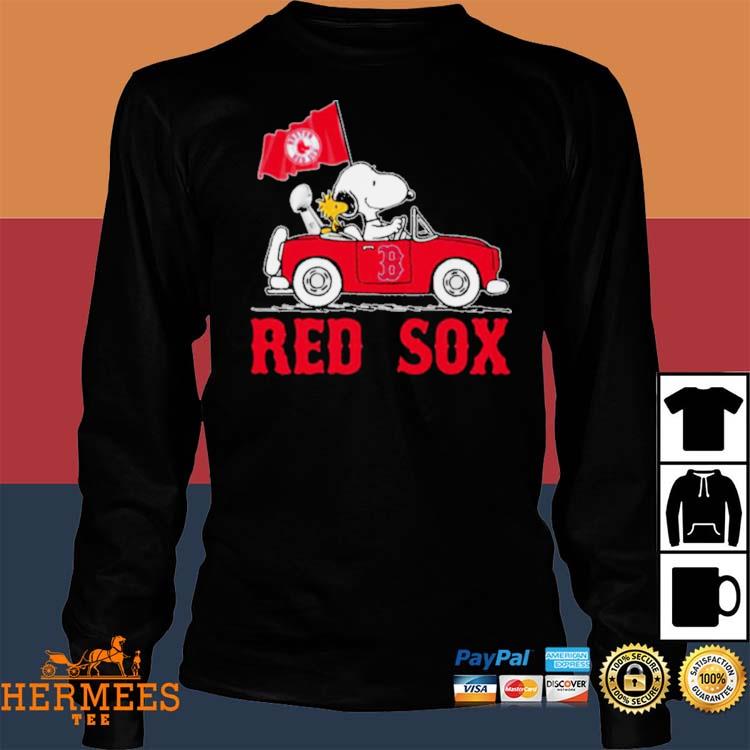 Snoopy and Woodstock driving car Boston Red Sox shirt, hoodie