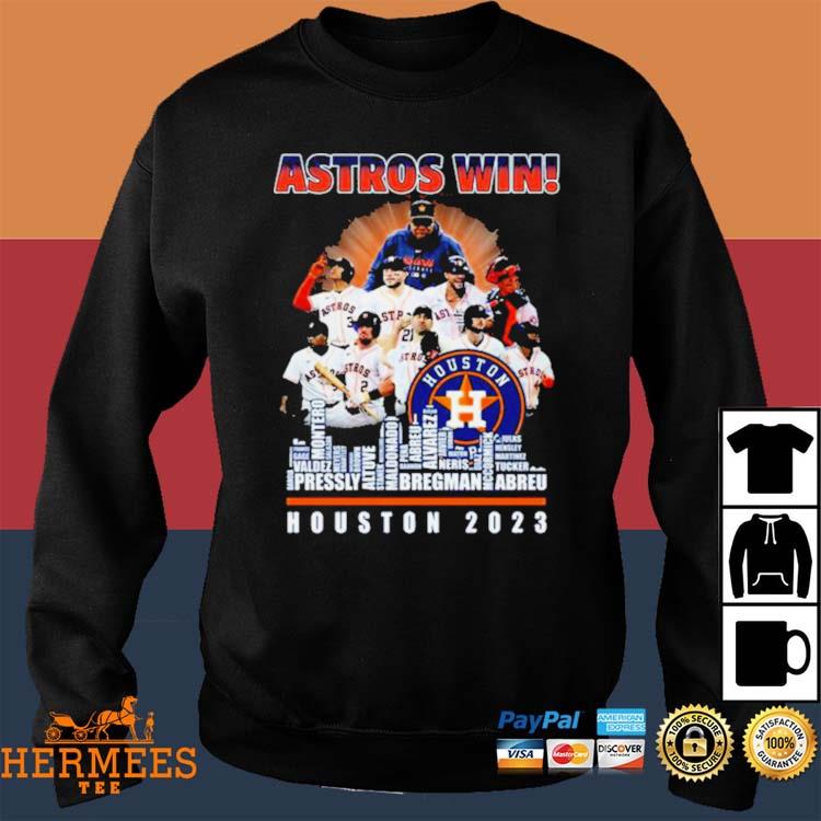 Astros win houston 2023 player names skyline shirt, hoodie