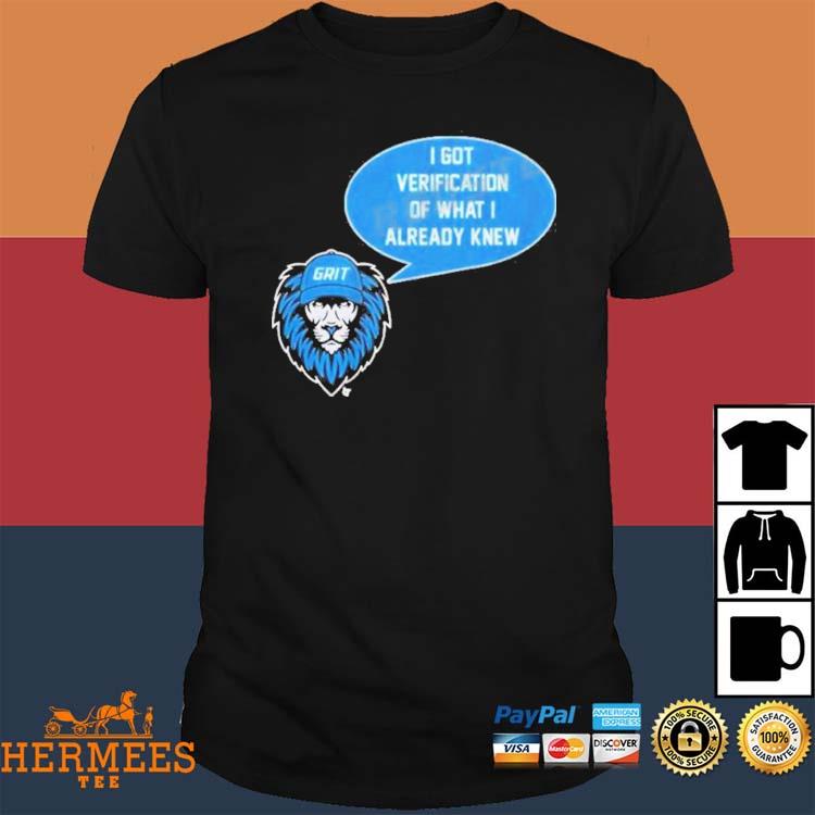 Detroit Lions Grit Verification Shirt - Peanutstee