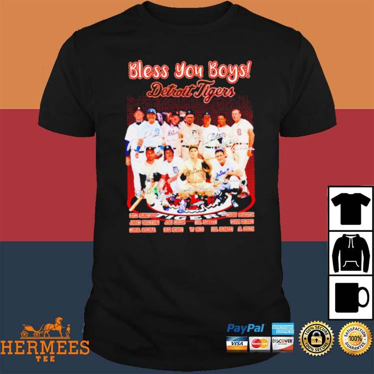 Official Bless you boys Detroit Tigers Teams Players Signatures shirt,  hoodie, longsleeve, sweatshirt, v-neck tee